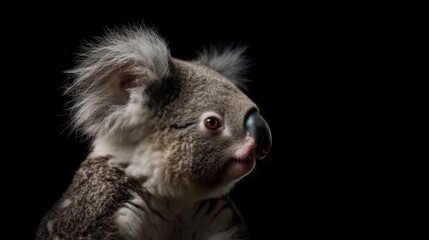 koala on black background