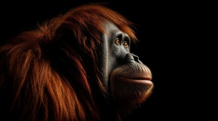 Orang Utan on black background