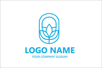 Abstract Yoga logo design stock. Thread person flower balance logotype. Creative spa, guru vector mark.