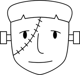 Frankenstein line icon. Face Halloween icon. Face Halloween simple cartoon style. Halloween avatar decorative elements.