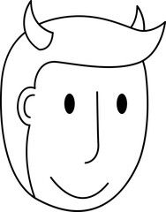 Devil line icon. Face Halloween icon. Face Halloween simple cartoon style. Halloween avatar decorative elements.