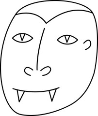 Monster line icon. Face Halloween icon. Face Halloween simple cartoon style. Halloween avatar decorative elements.