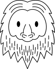Yeti line icon. Face Halloween icon. Face Halloween simple cartoon style. Halloween avatar decorative elements.