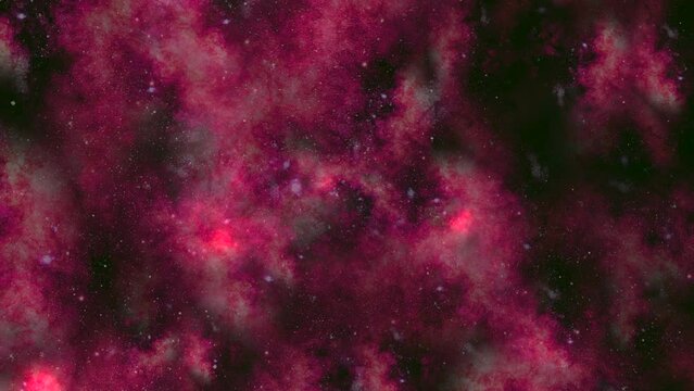 Dark universe with flying dust and glitters with red clouds, motion abstract futuristic, space and cyber style background