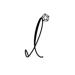 I capital alphabet with diamond