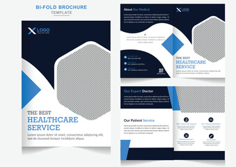 Modern creative medical healthcare Clinic bifold brochure design template