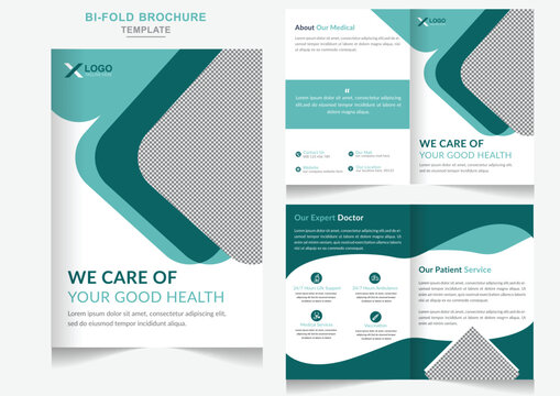 Modern Medical healthcare service bifold brochure design clinic promotion brochure template