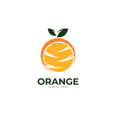 Vector orange logo in a modern flat style