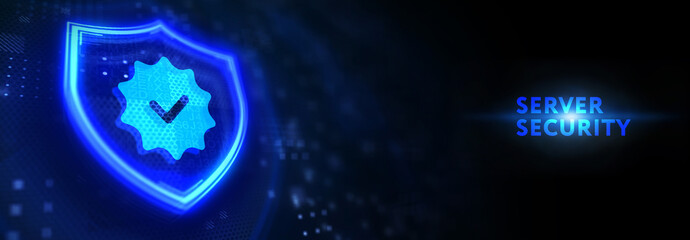 Cyber security data protection business technology privacy concept. Server security. 3d illustration