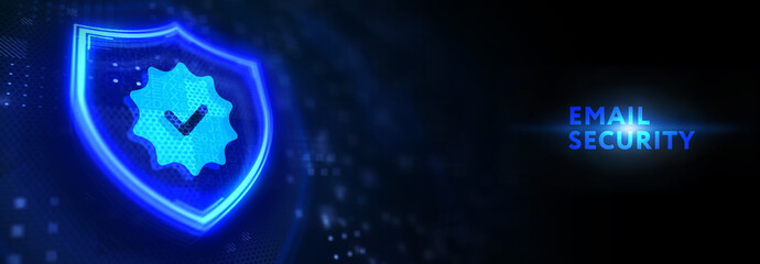 Security concept: Email Security on digital background. 3d illustration
