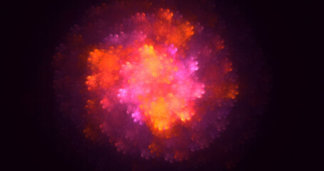 Obraz na płótnie Canvas 3D rendering abstract colorful fractal light background