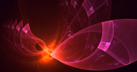 3D rendering abstract colorful fractal light background