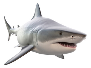 Fototapeta premium 3D Great White Shark Isolated. Generative AI.