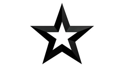 Outline of a black star on a white background, generative AI.