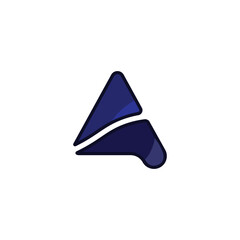 letter A wave logo illustration.
