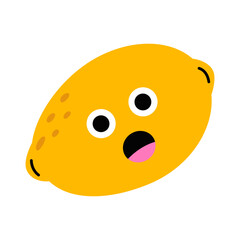 Cartoon scared lemon