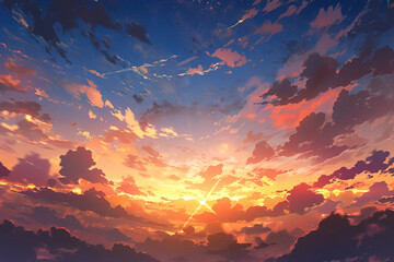 繊細で芸術的な自然系背景のイラスト(AI generated image)