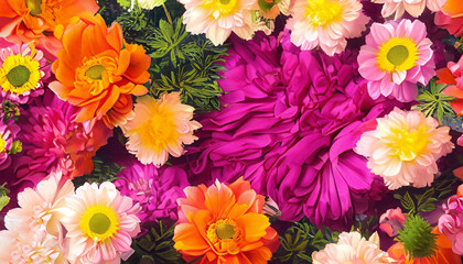 Beautiful, vivid, colorful mixed flower bouquet 
