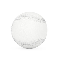 White Baseball Ball in Clay Style. 3d Rendering