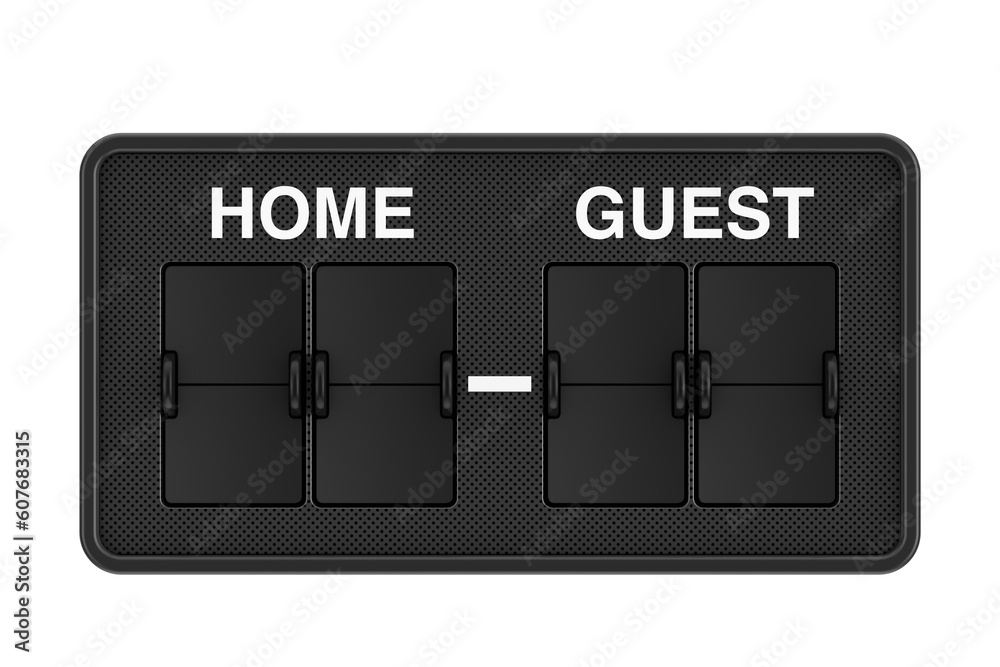 Aufkleber empty sport games scoreboard with blank flip score. 3d rendering