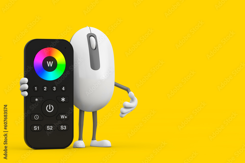 Aufkleber computer mouse cartoon person character mascot with infrared remote lighting control for rgb led lam