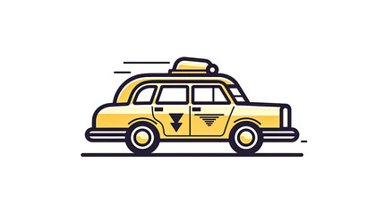 Minimalist logo design with yellow taxi, generative AI.