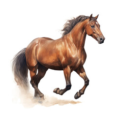 Koń, wygenerowane przez AI, ilustracja bez tła - obrazy, fototapety, plakaty