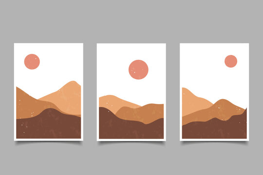 abstract modern landscape mountain boho aesthetic minimal design