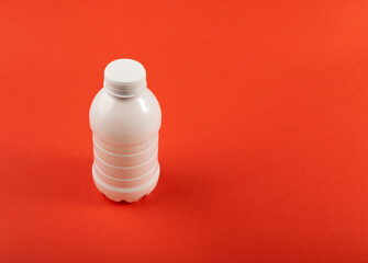 Empty Plastic Milk Bottle, White Plastic Bottle, Global Pollution Concept, Squashed Pet Bottles