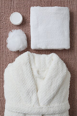 Bath accessories and supplies, composition with bathrobe