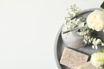 Composition with different accessories and supplies for self care