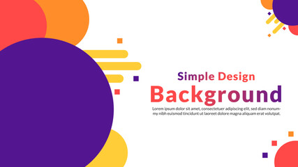 Simple Abstract Shape Rectangle Round Geometric Template Flat Layout Banner Background Vector