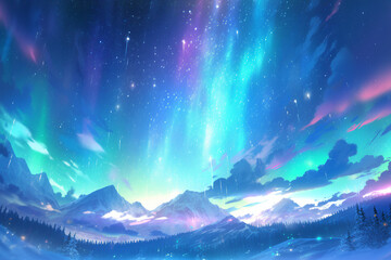 繊細で芸術的な自然系背景のイラスト(AI generated image)