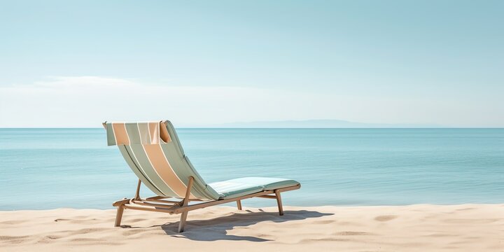 Siesta on beach illustration for background product presentation template. Ai generative