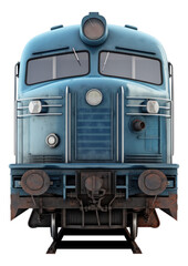 Fototapeta na wymiar Diesel locomotive train 3d isolated. Generative AI.