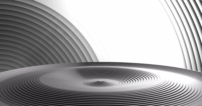 Animation of moving rainbow grey circular surface and background