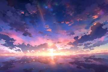 繊細で芸術的な自然系背景のイラスト(AI generated image)