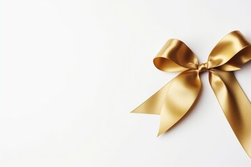 Golden satin ribbon decoration. Generate AI