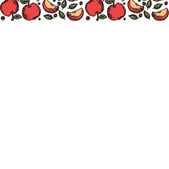 Apple background with place for text. Drawn apple illustration