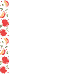 Fototapeta na wymiar Apple background with place for text. Drawn apple illustration