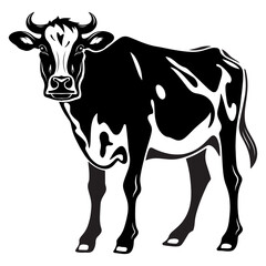 cow head mascot logo