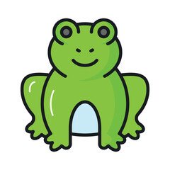 An amazing vector of frog in editable style, isolated on white background