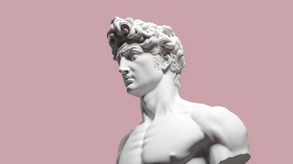 Artistic collage showcasing the iconic David sculpture, symbolizing individuality, individual empowerment, and the human potential for creativity and innovation. Generative AI
