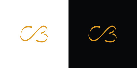 modern and unique handwritten letter CB initials logo design.