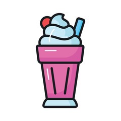 Ice cream cup in modern style, ready to use and download