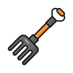 Check this beautifully designed vector of gardening tool, icon of farming fork