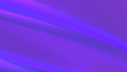 Abstract blue lines, stripes with pink highlights on purple background. Curved 3d shape rendering. Futuristic illustration for cover, poster, banner, presentation. Dark geometric backdrop. Neon glow