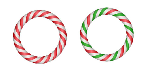 Obraz premium Candy Cane Frame Circle