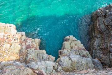 Turkish sea water with Mediterranean stones, Crete Greece