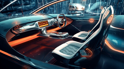 Generative ai self driving electric car interior